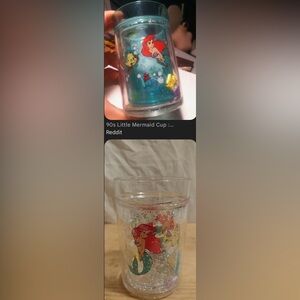 IN SEARCH OF 90s Disney The Little Mermaid Cup Glitter Double Walled Shaker Cup